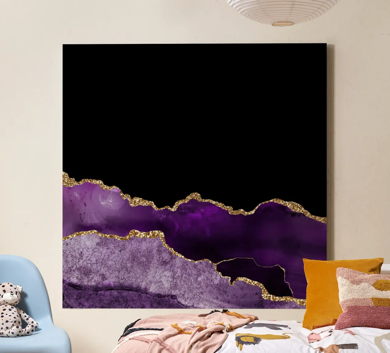Agata viola e oro Texture 10 tela con Cornice a cassetta da Gemstone Textures