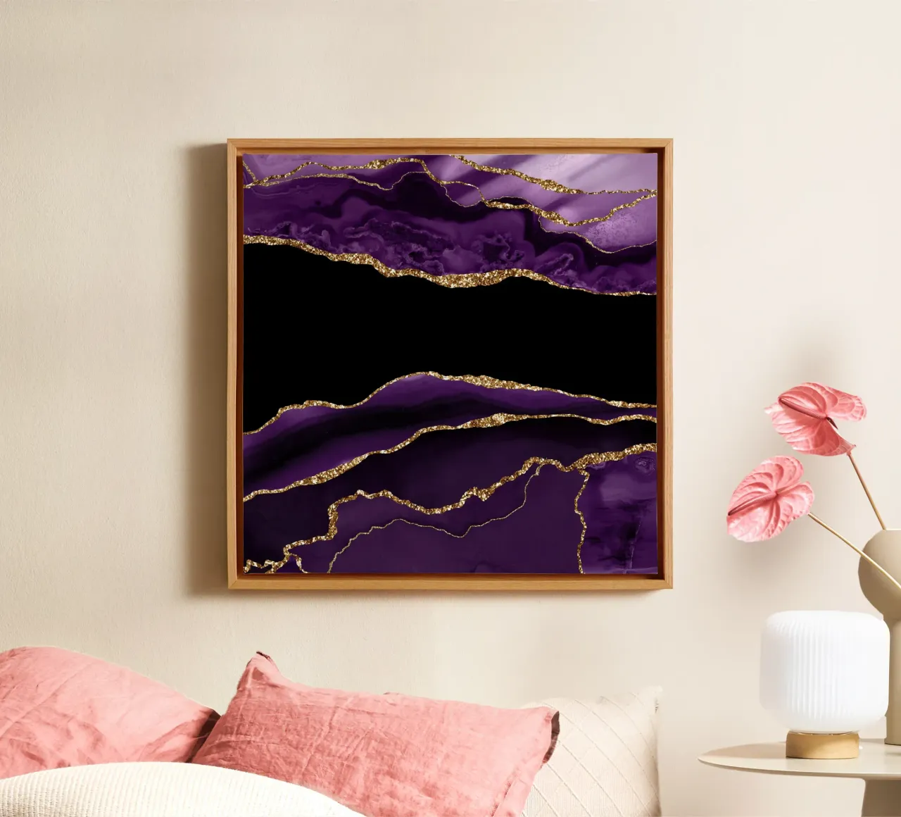 Agata viola e oro Texture 11 tela con Cornice a cassetta da Gemstone Textures