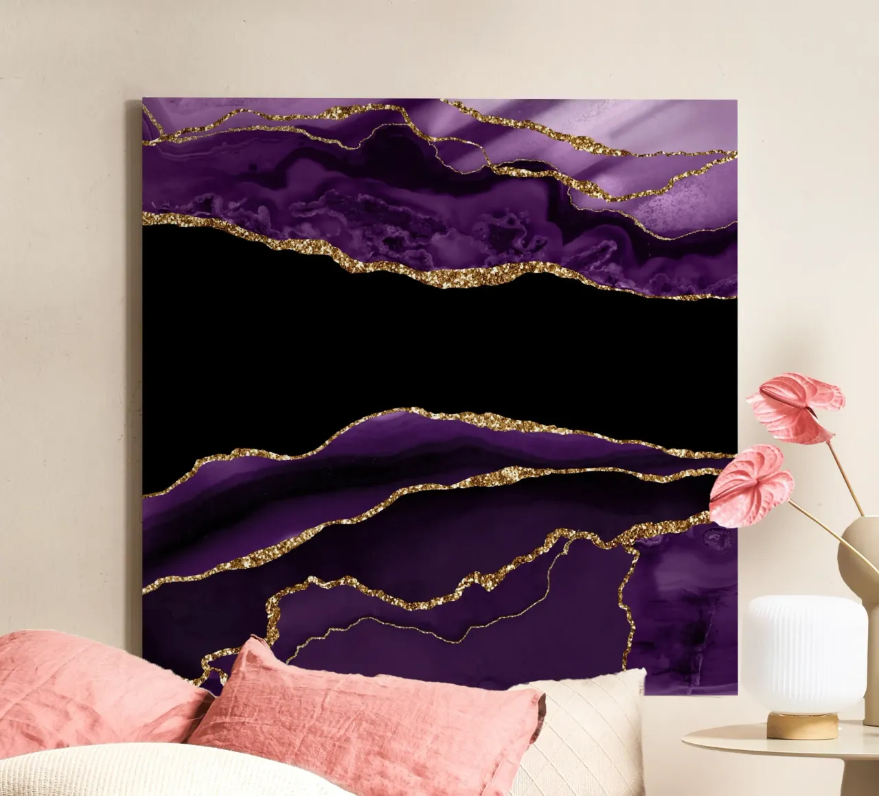 Agata viola e oro Texture 11 tela con Cornice a cassetta da Gemstone Textures