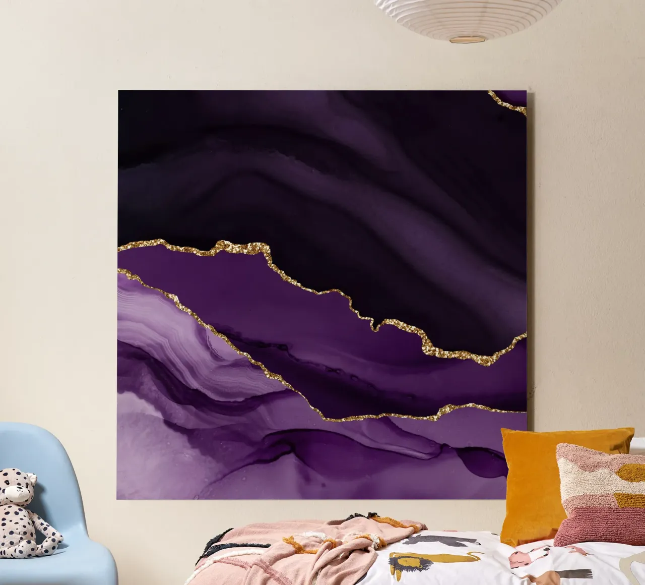Agata viola e oro Texture 12 alluminio dibond da Gemstone Textures