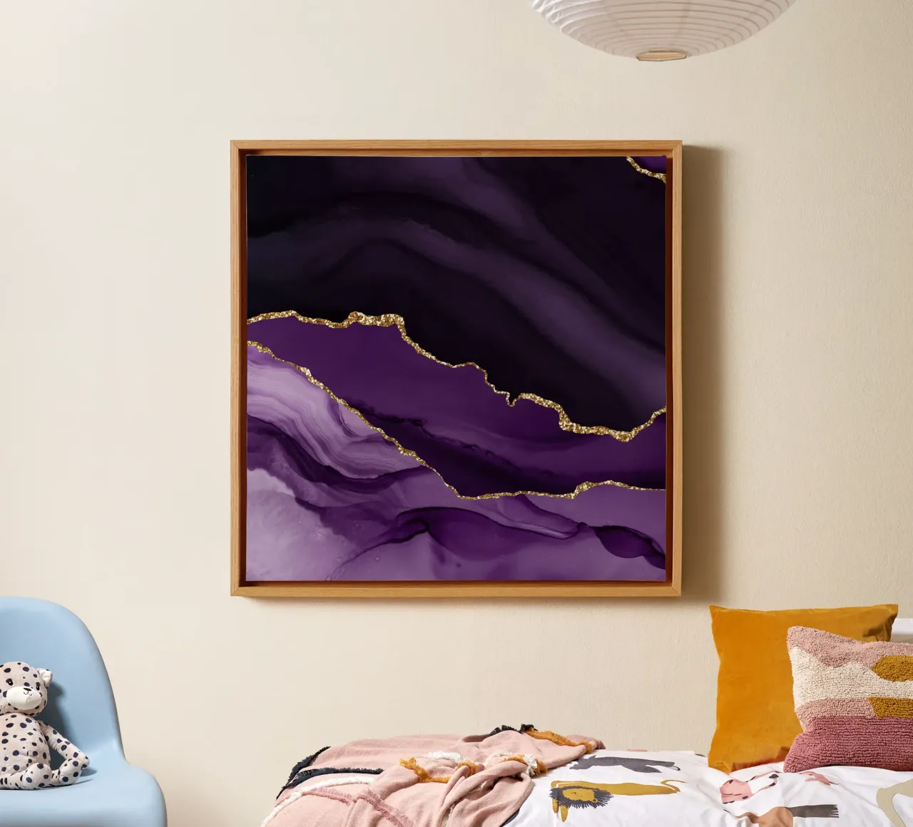 Agata viola e oro Texture 12 tela con Cornice a cassetta da Gemstone Textures