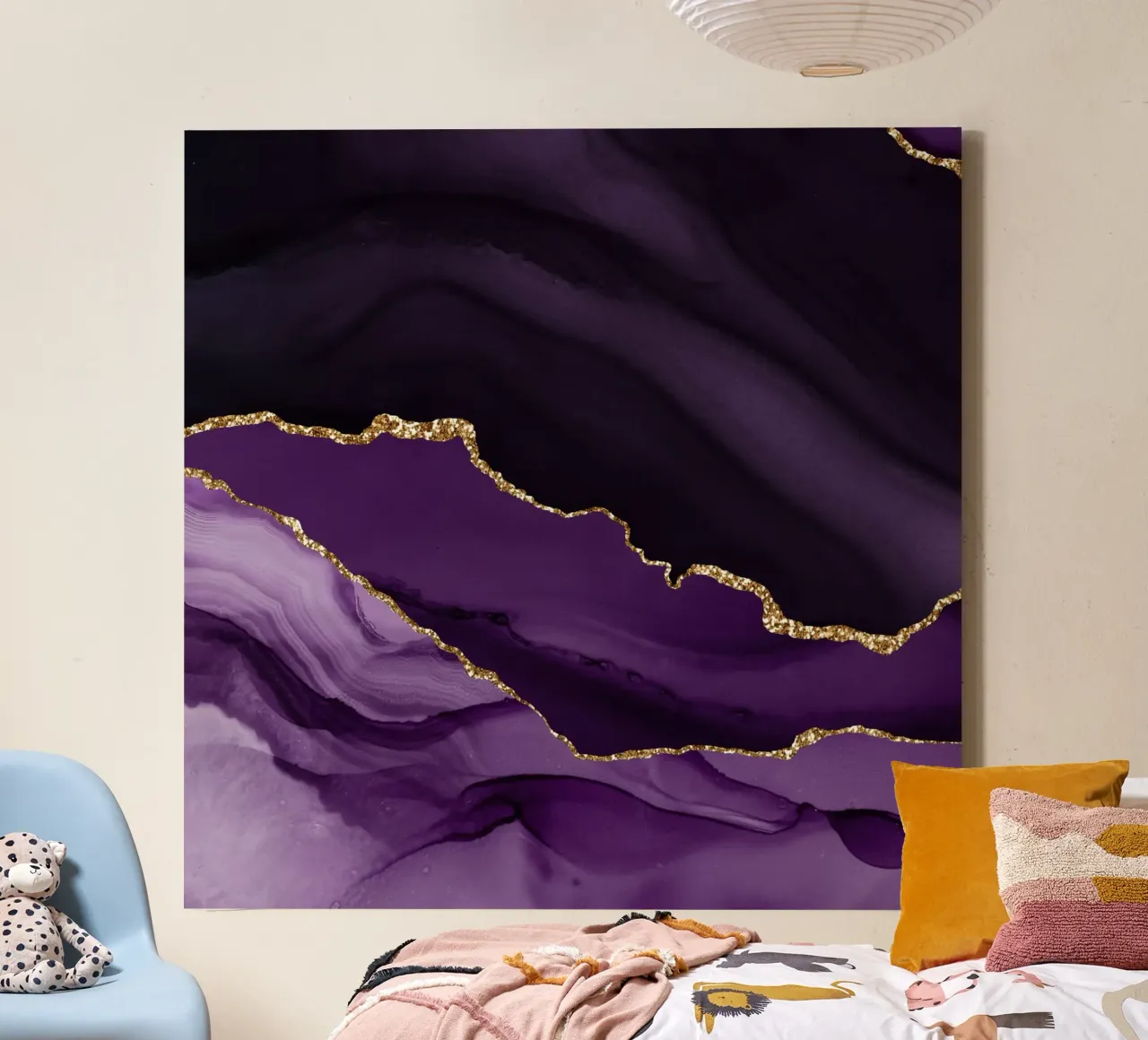 Agata viola e oro Texture 12 tela con Cornice a cassetta da Gemstone Textures