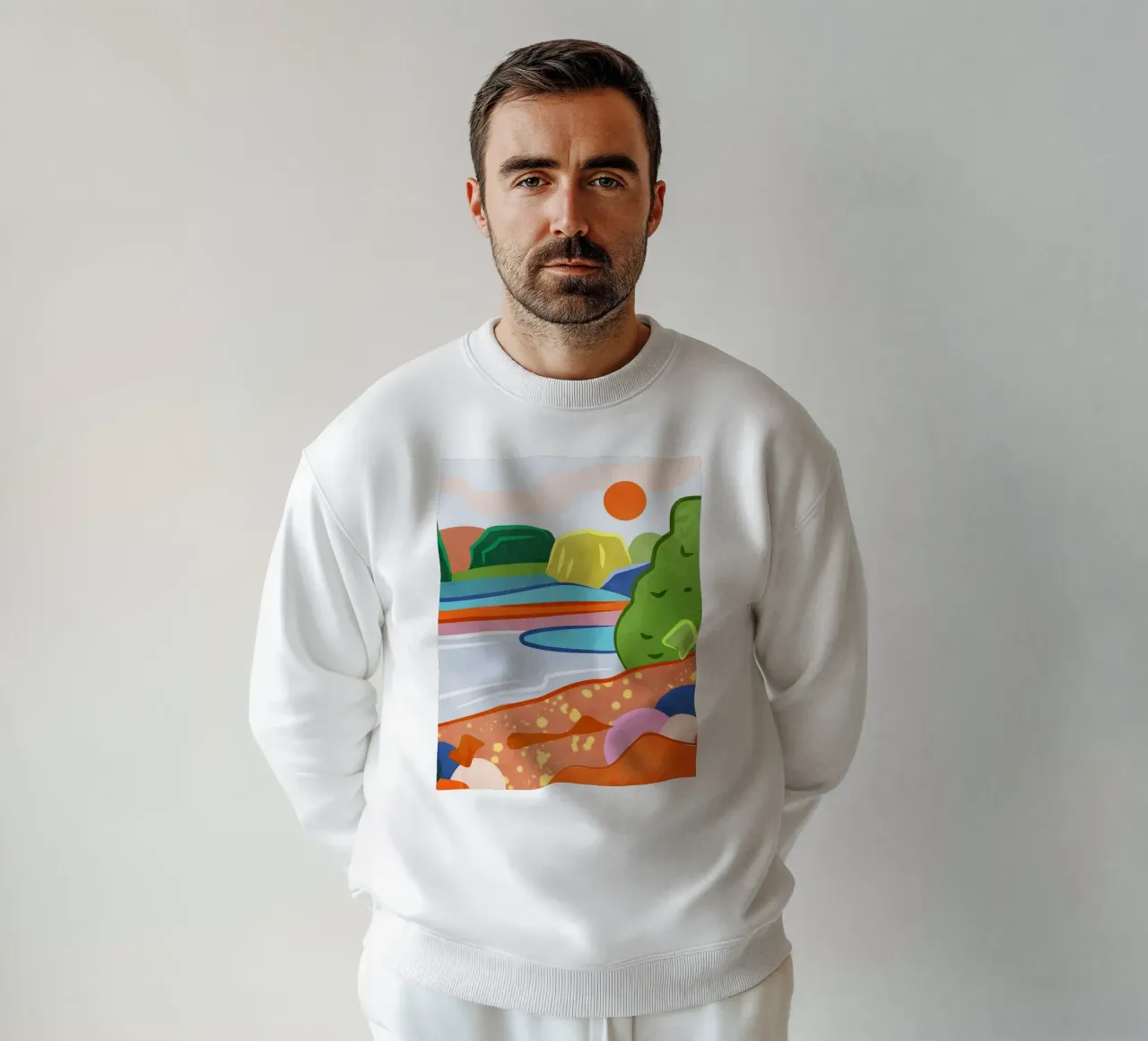 Pastel Sunset Over the Valley sweatshirt by Kintsugi99
