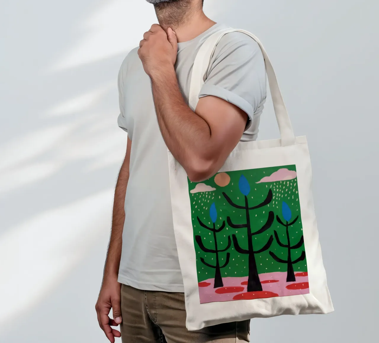 Symmetrical Stylized Trees tote bag by Lunar Templar