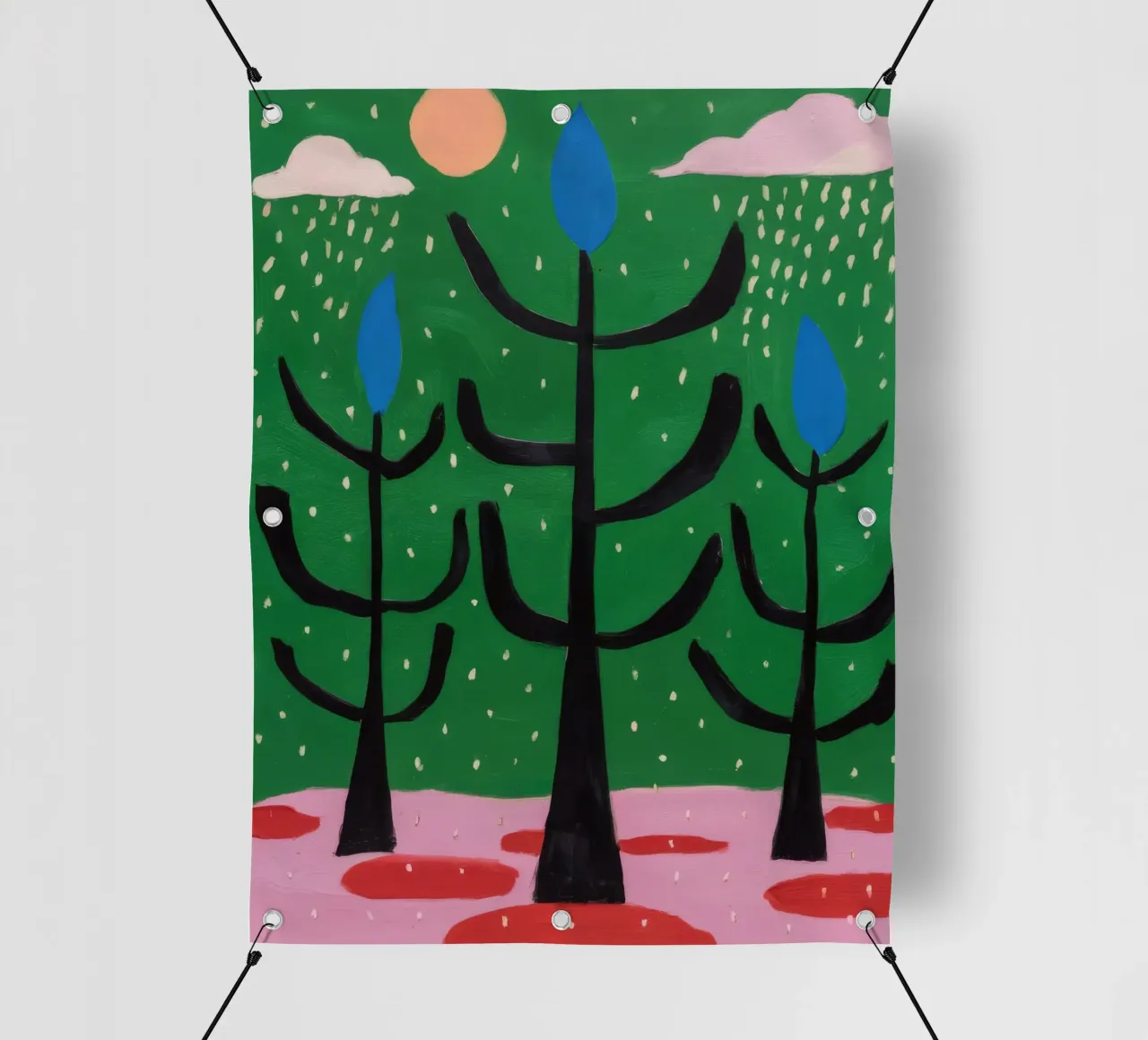 Alberi simmetrici stilizzati telo in pvc da Lunar Templar