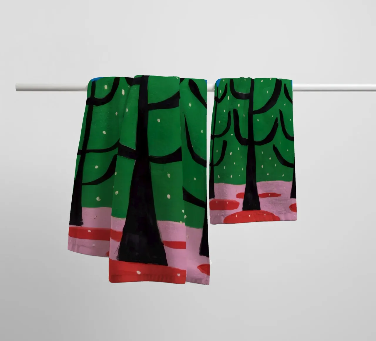 Alberi simmetrici stilizzati asciugamano da bagno da Lunar Templar