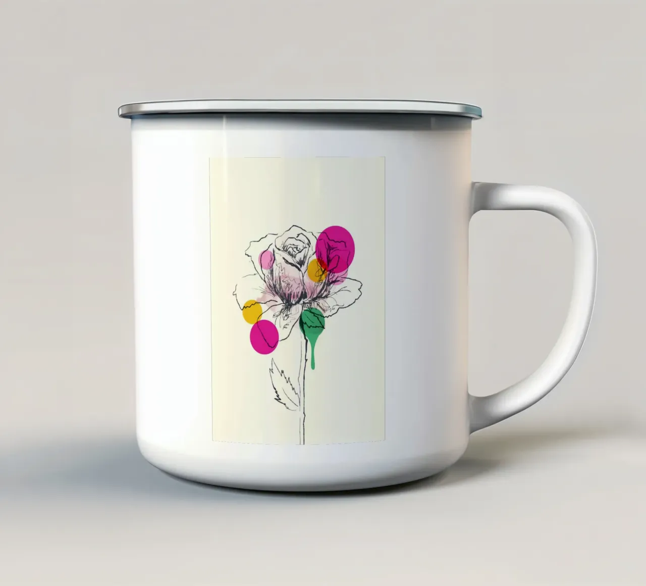 Petals in Line tazza in smalto da Indigo Rain