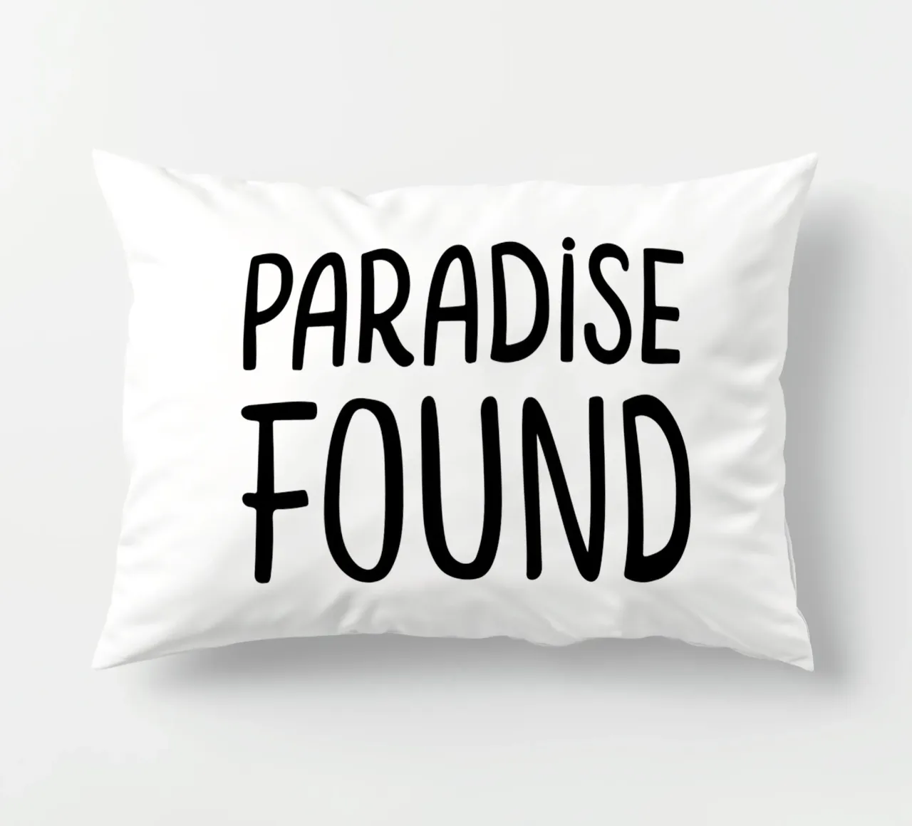 Paradise Found | Mindfulness Typographie Schwarzweiß decorative cushion by Kathrin Woo Design