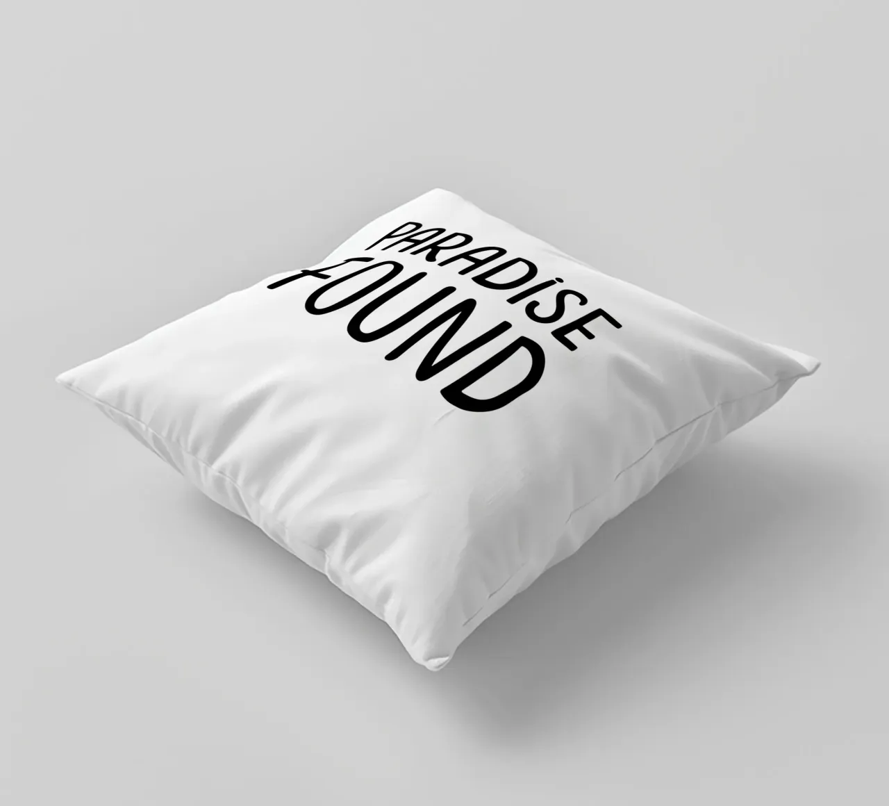 Paradise Found | Mindfulness Typographie Schwarzweiß decorative cushion by Kathrin Woo Design