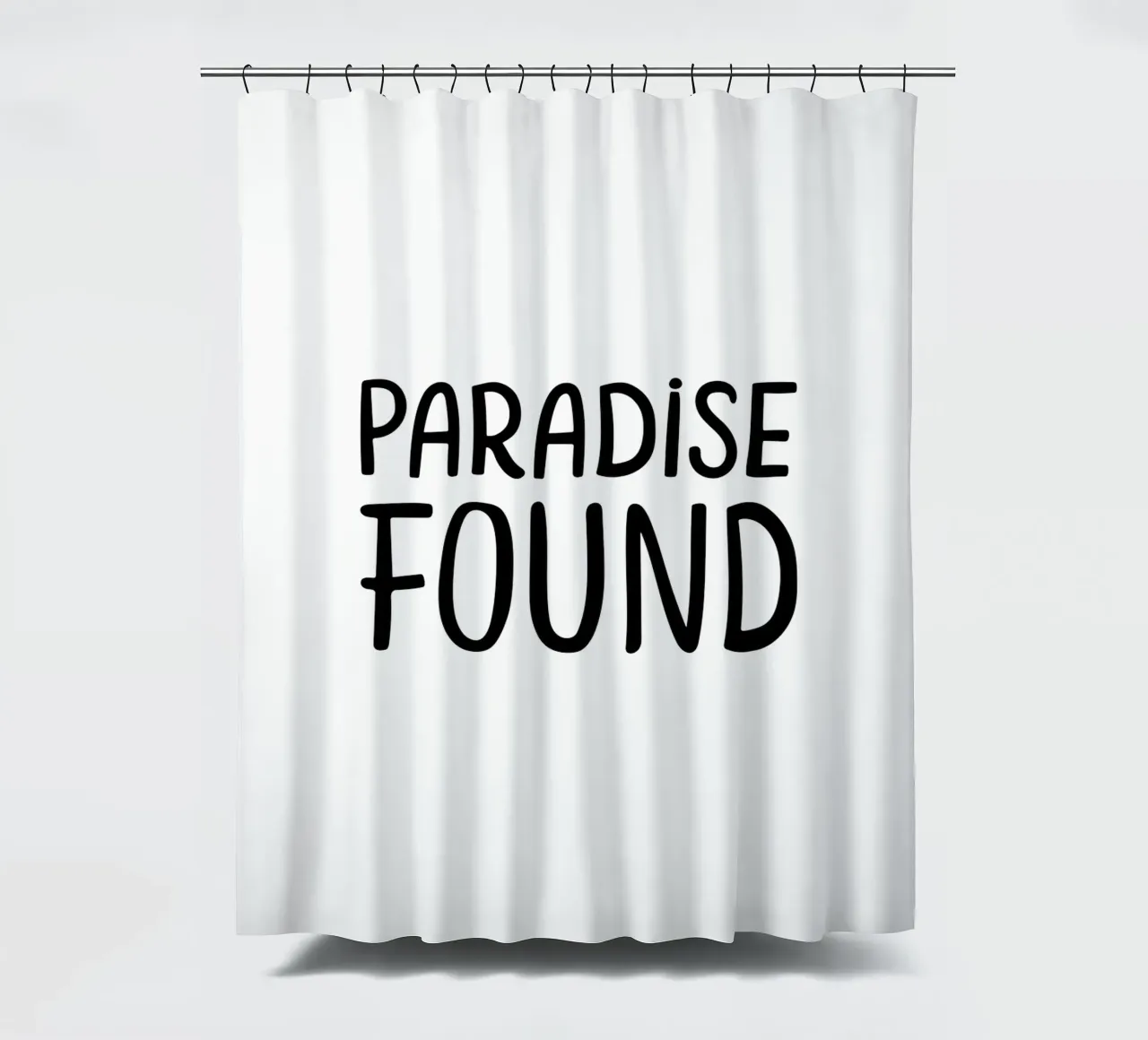 Paradise Found | Mindfulness Typographie Schwarzweiß tenda da doccia da Kathrin Woo Design