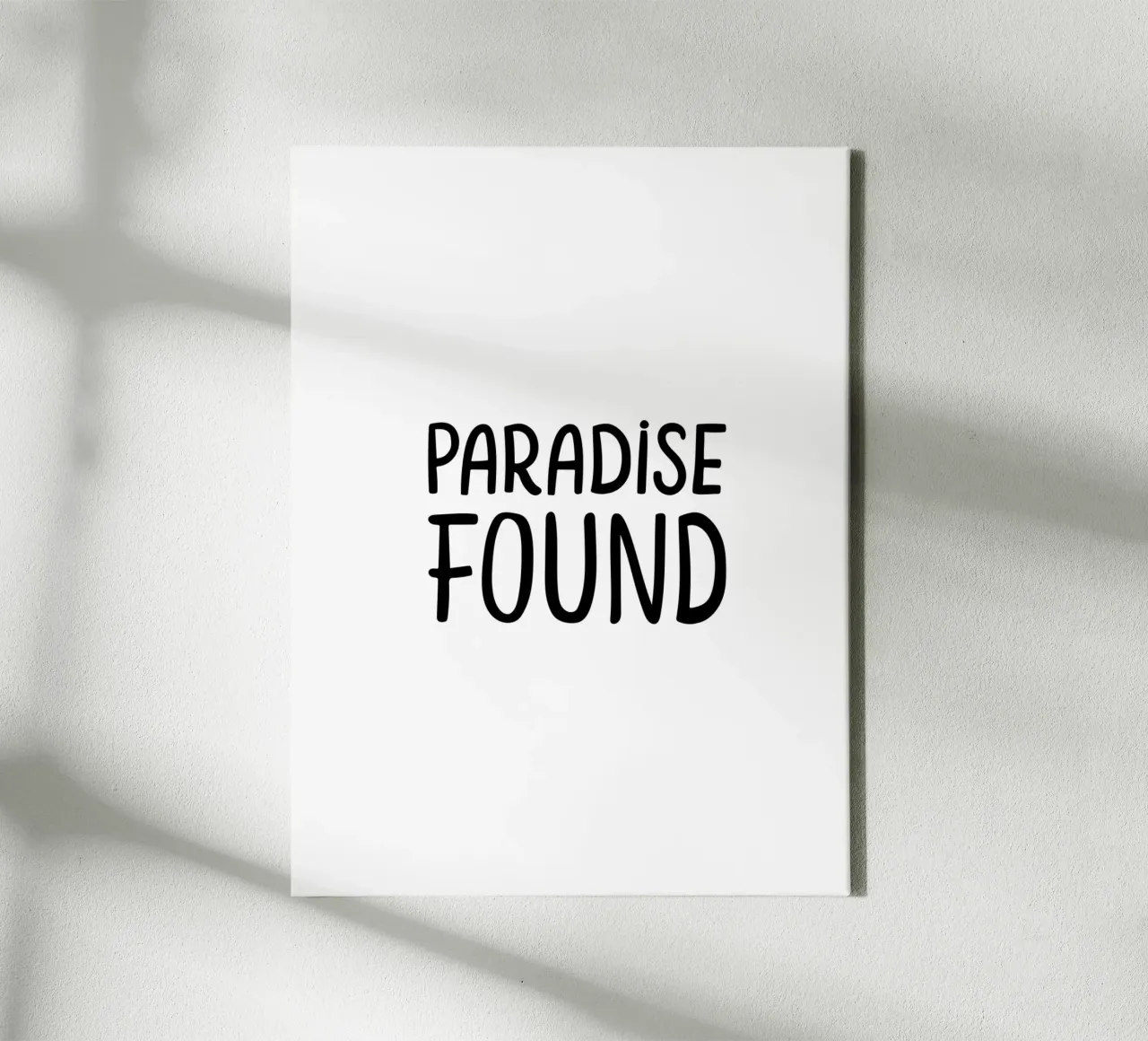 Paradise Found | Mindfulness Typographie Schwarzweiß tela con Cornice a cassetta da Kathrin Woo Design