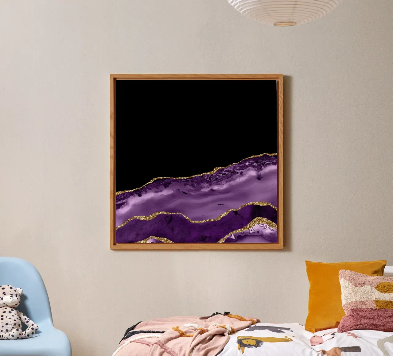 Agata viola e oro Texture 16 alluminio dibond da Gemstone Textures
