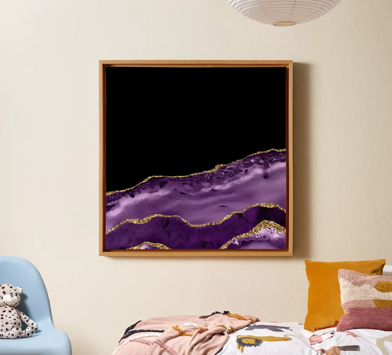 Agata viola e oro Texture 16 tela con Cornice a cassetta da Gemstone Textures
