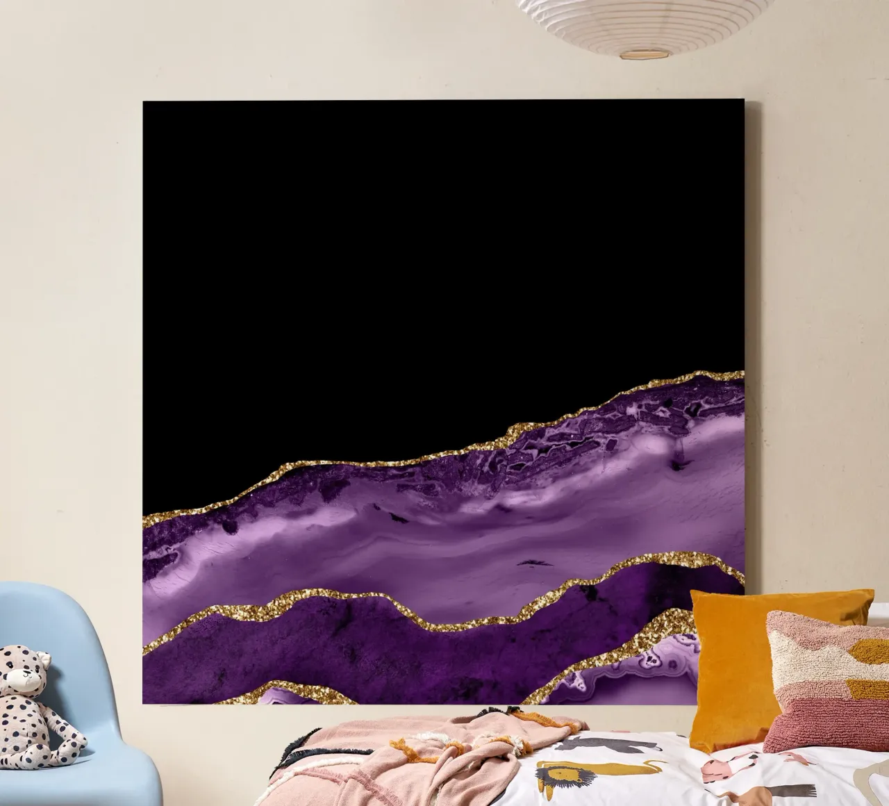 Agata viola e oro Texture 16 tela con Cornice a cassetta da Gemstone Textures