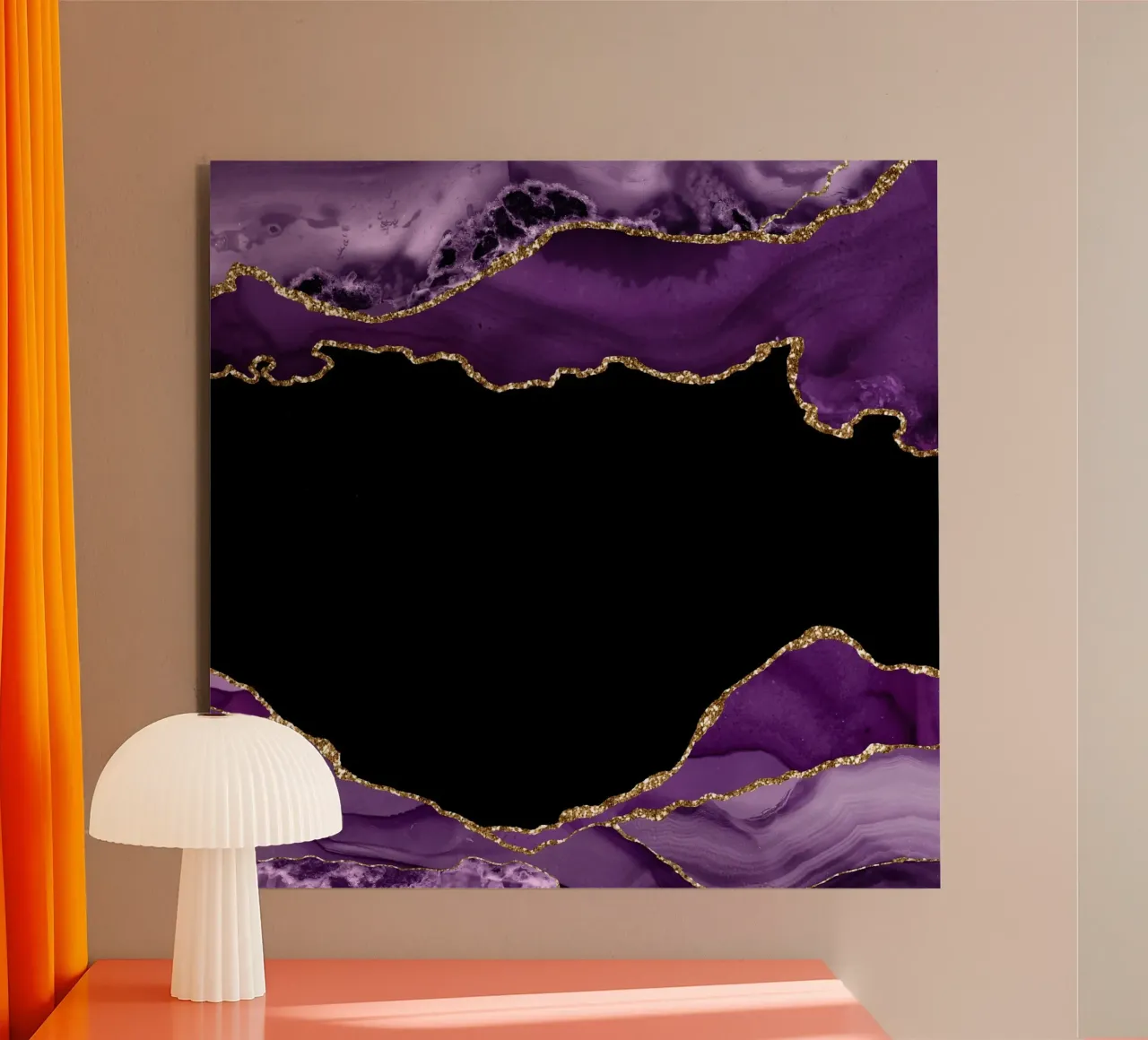 Agata viola e oro Texture 17 alluminio dibond da Gemstone Textures