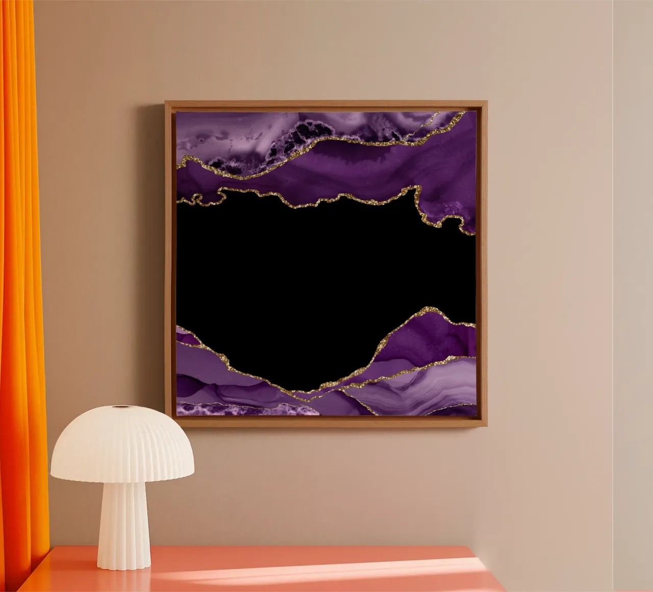 Agata viola e oro Texture 17 tela con Cornice a cassetta da Gemstone Textures