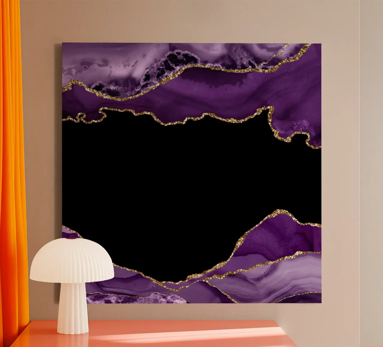 Agata viola e oro Texture 17 tela con Cornice a cassetta da Gemstone Textures