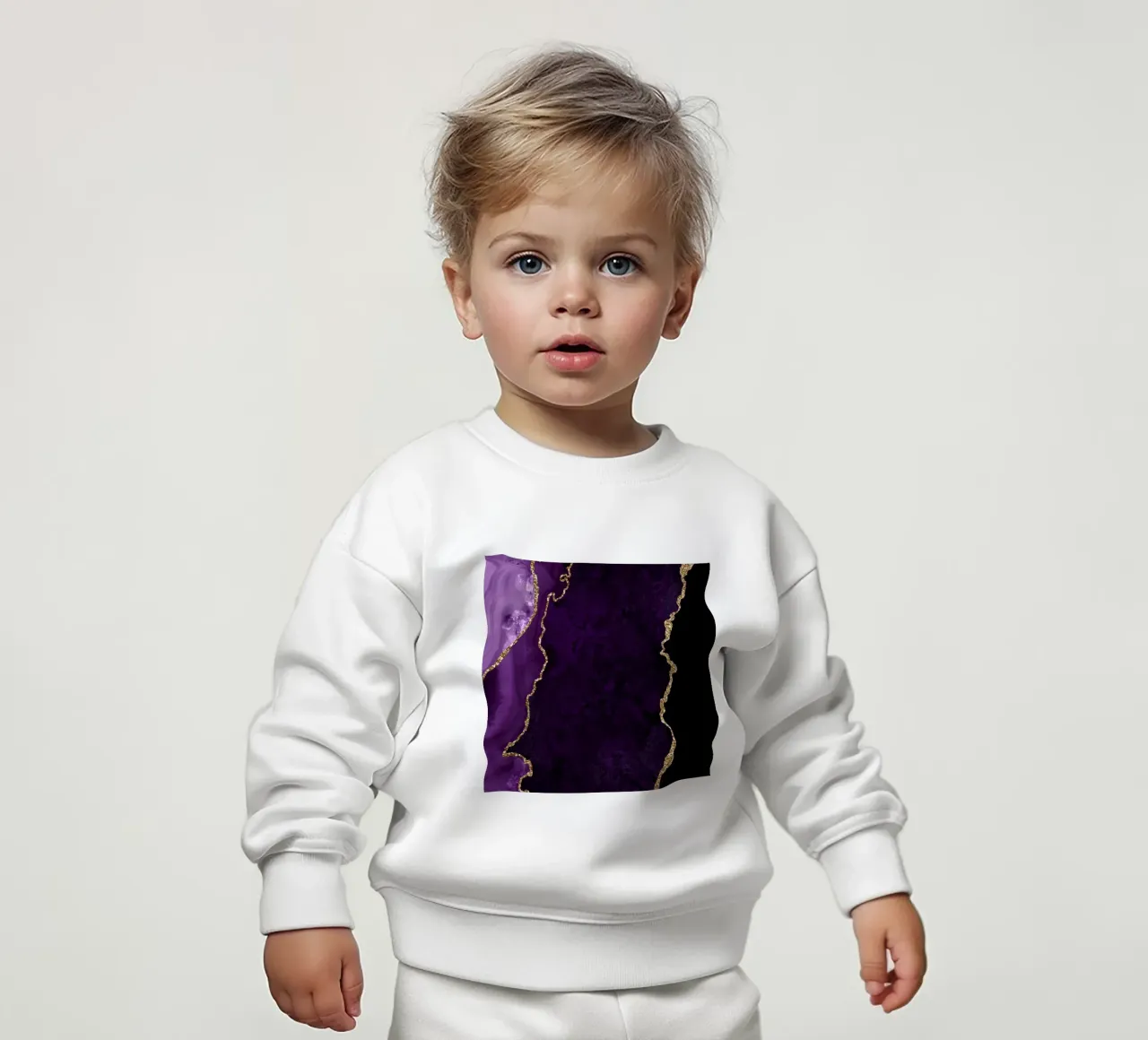 Agata viola e oro Texture 18 felpa neonato da Gemstone Textures