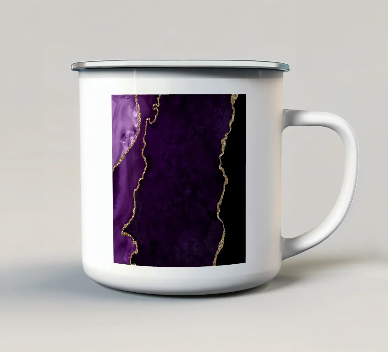 Agata viola e oro Texture 18 tazza in smalto da Gemstone Textures