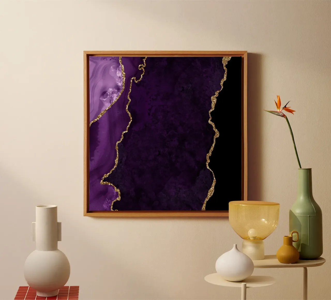 Agata viola e oro Texture 18 tela con Cornice a cassetta da Gemstone Textures