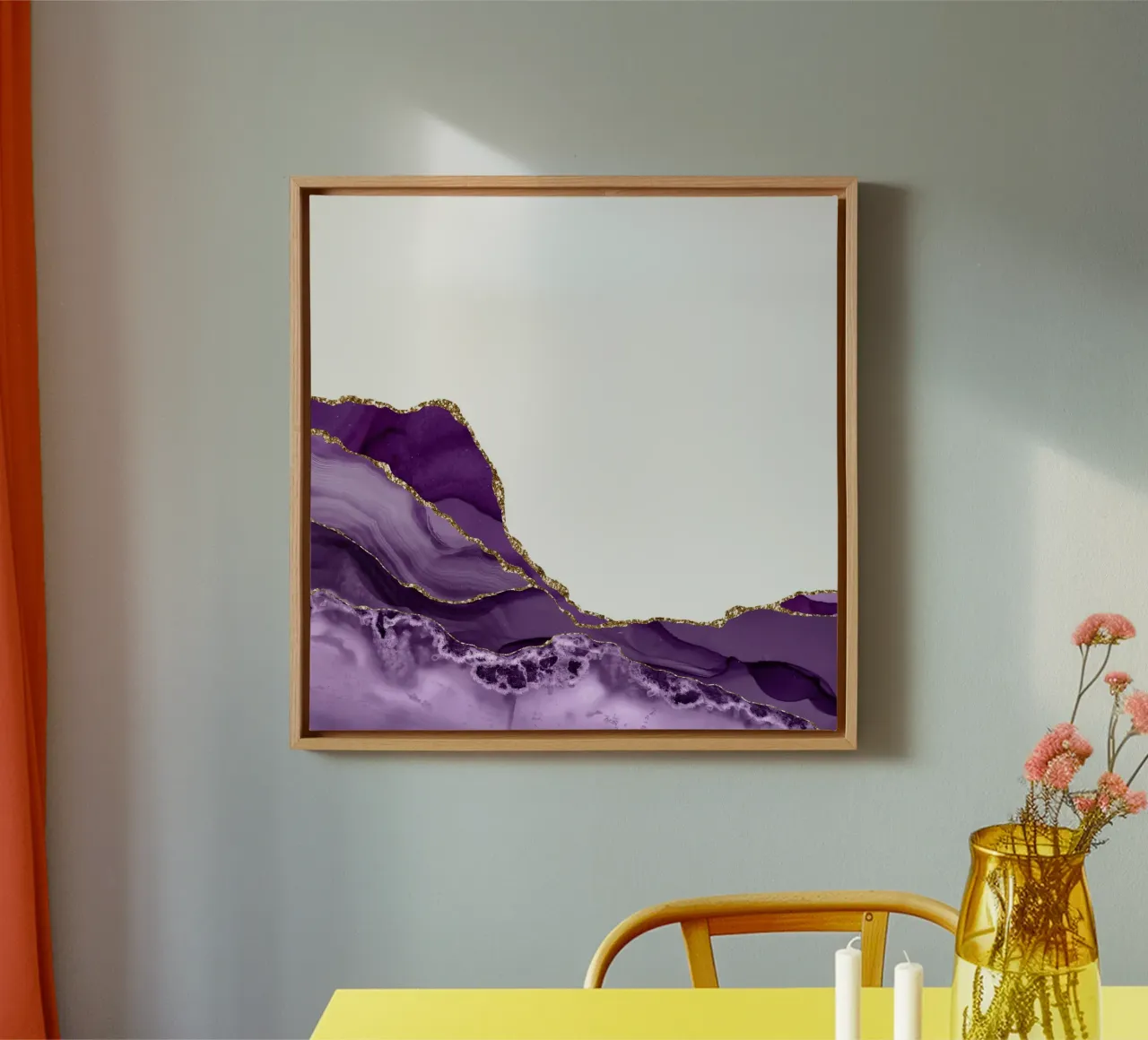 Agata viola e oro Texture 19 tela con Cornice a cassetta da Gemstone Textures
