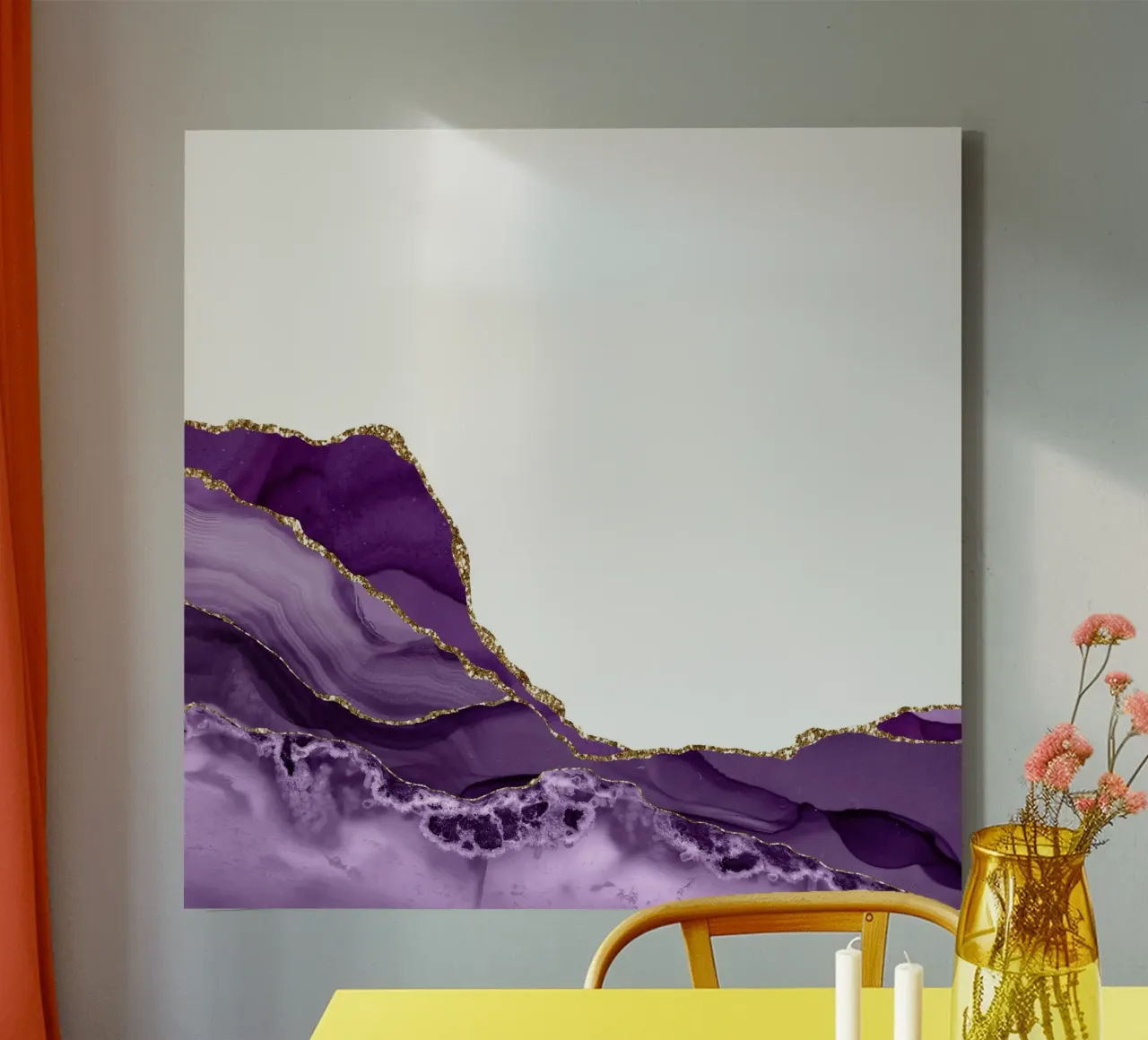 Agata viola e oro Texture 19 tela con Cornice a cassetta da Gemstone Textures