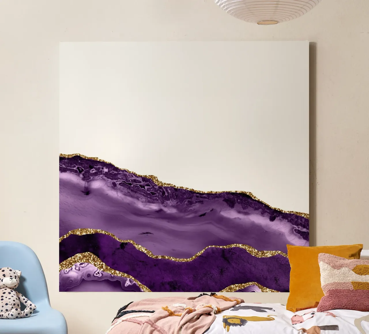 Agata viola e oro Texture 20 tela con Cornice a cassetta da Gemstone Textures