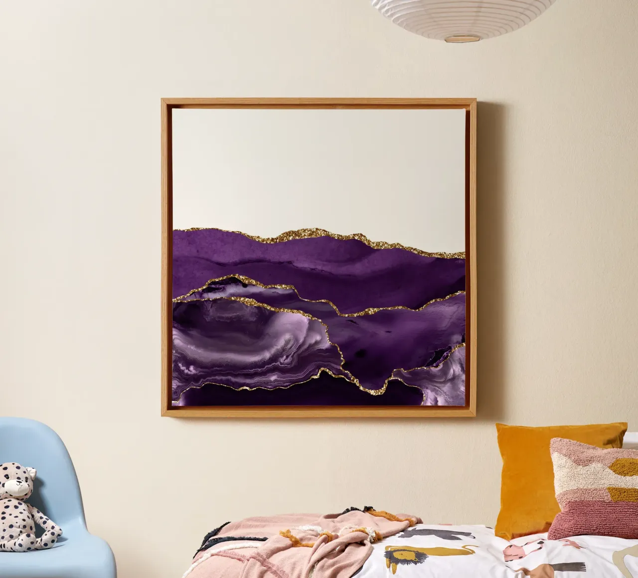 Agata viola e oro Texture 21 tela con Cornice a cassetta da Gemstone Textures