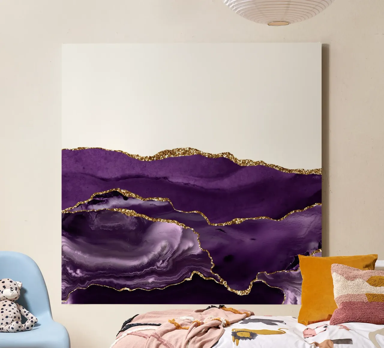Agata viola e oro Texture 21 tela con Cornice a cassetta da Gemstone Textures