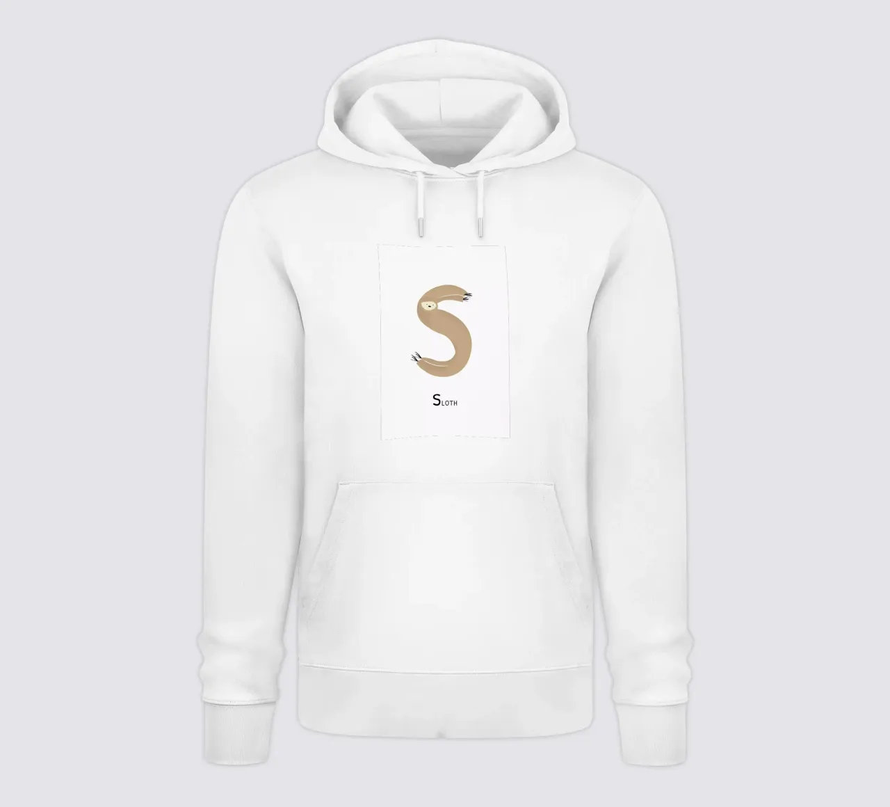 S for Sloth felpa con cappuccio da Little Flourishes