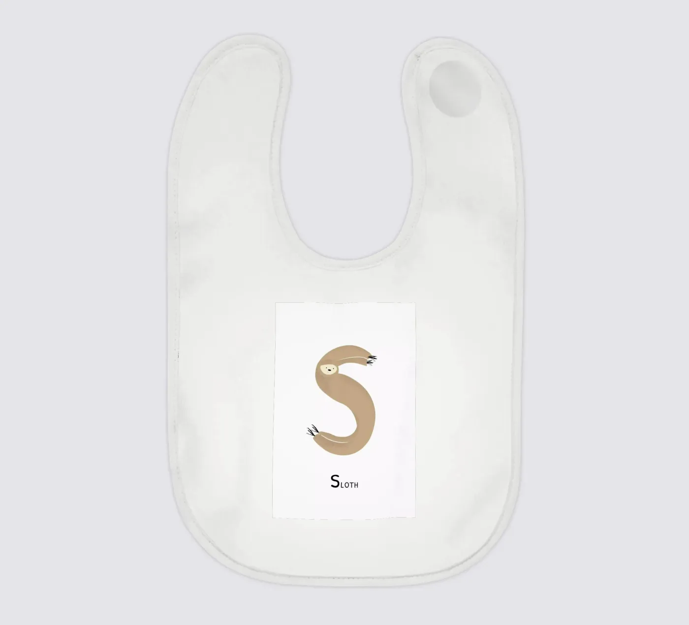 S for Sloth bavaglino da Little Flourishes