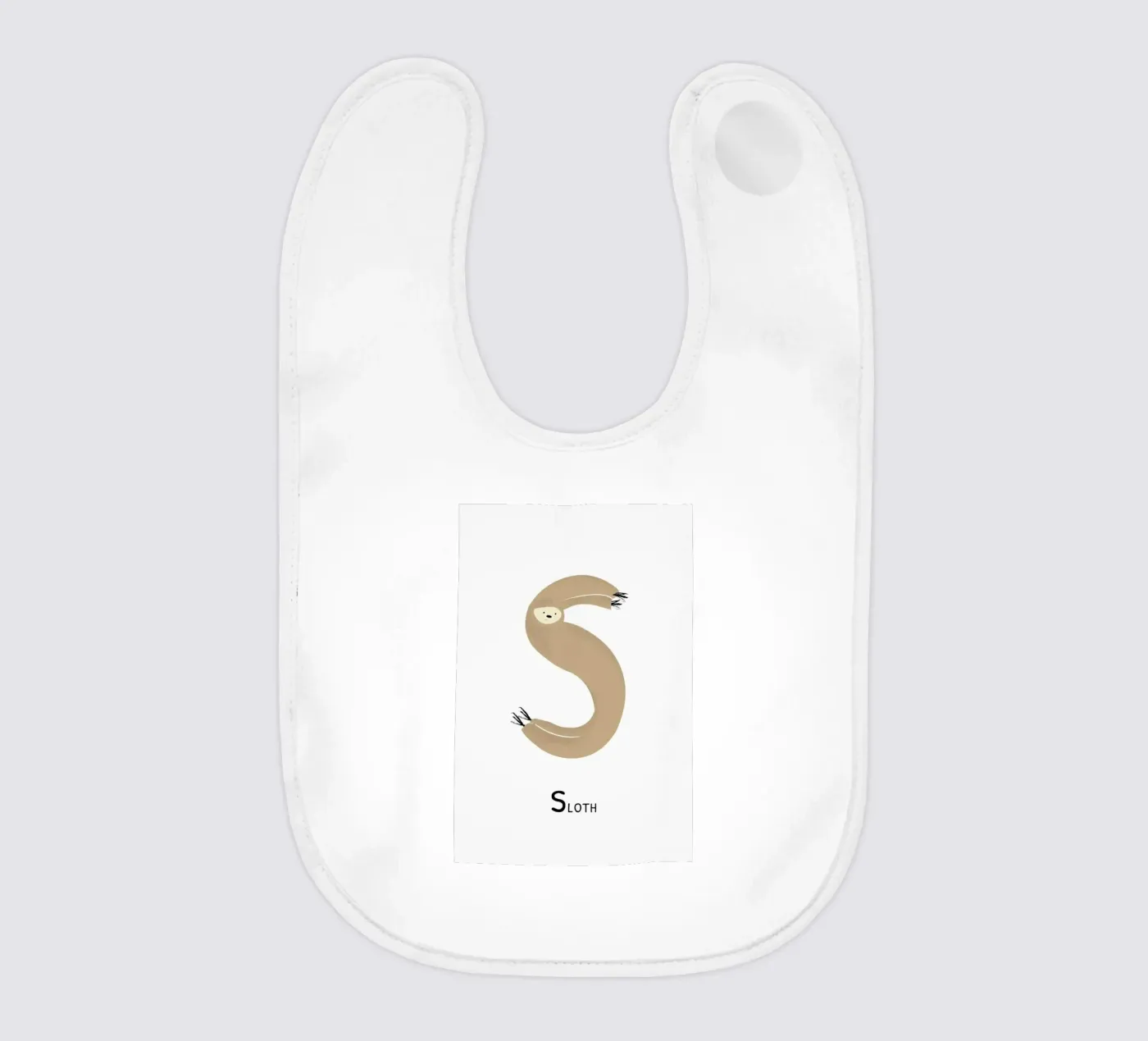 S for Sloth bavaglino da Little Flourishes