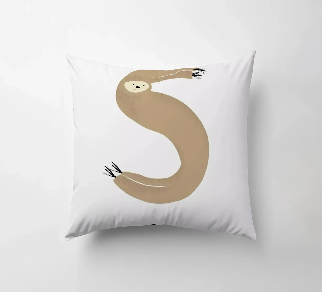 S for Sloth cuscino da Little Flourishes