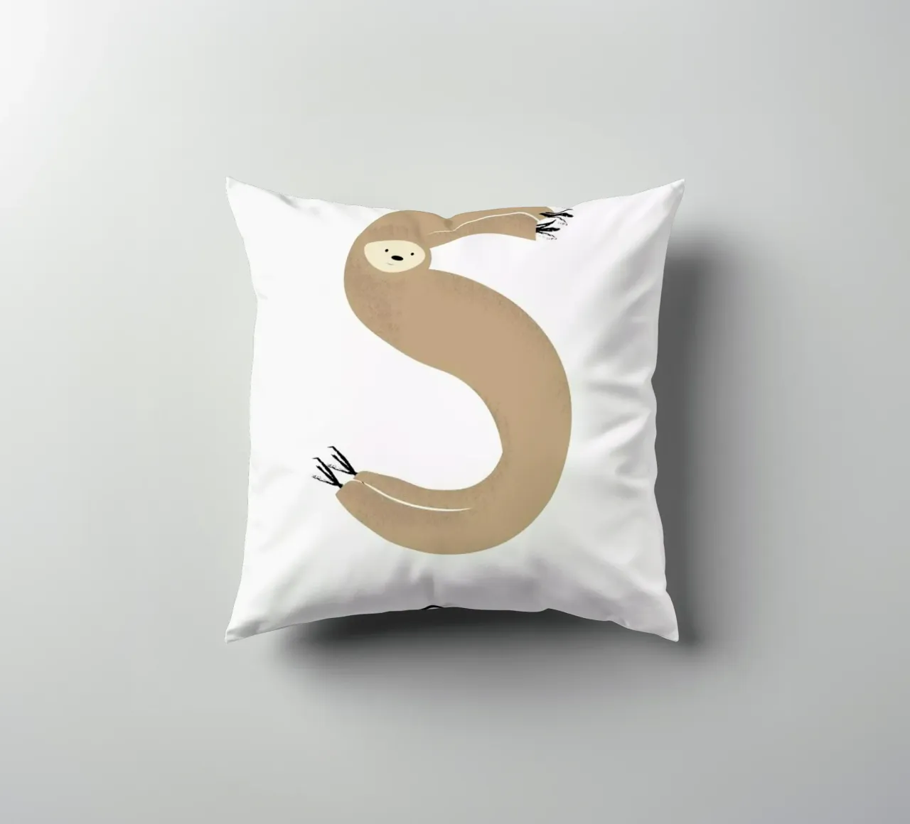 S for Sloth cuscino da Little Flourishes