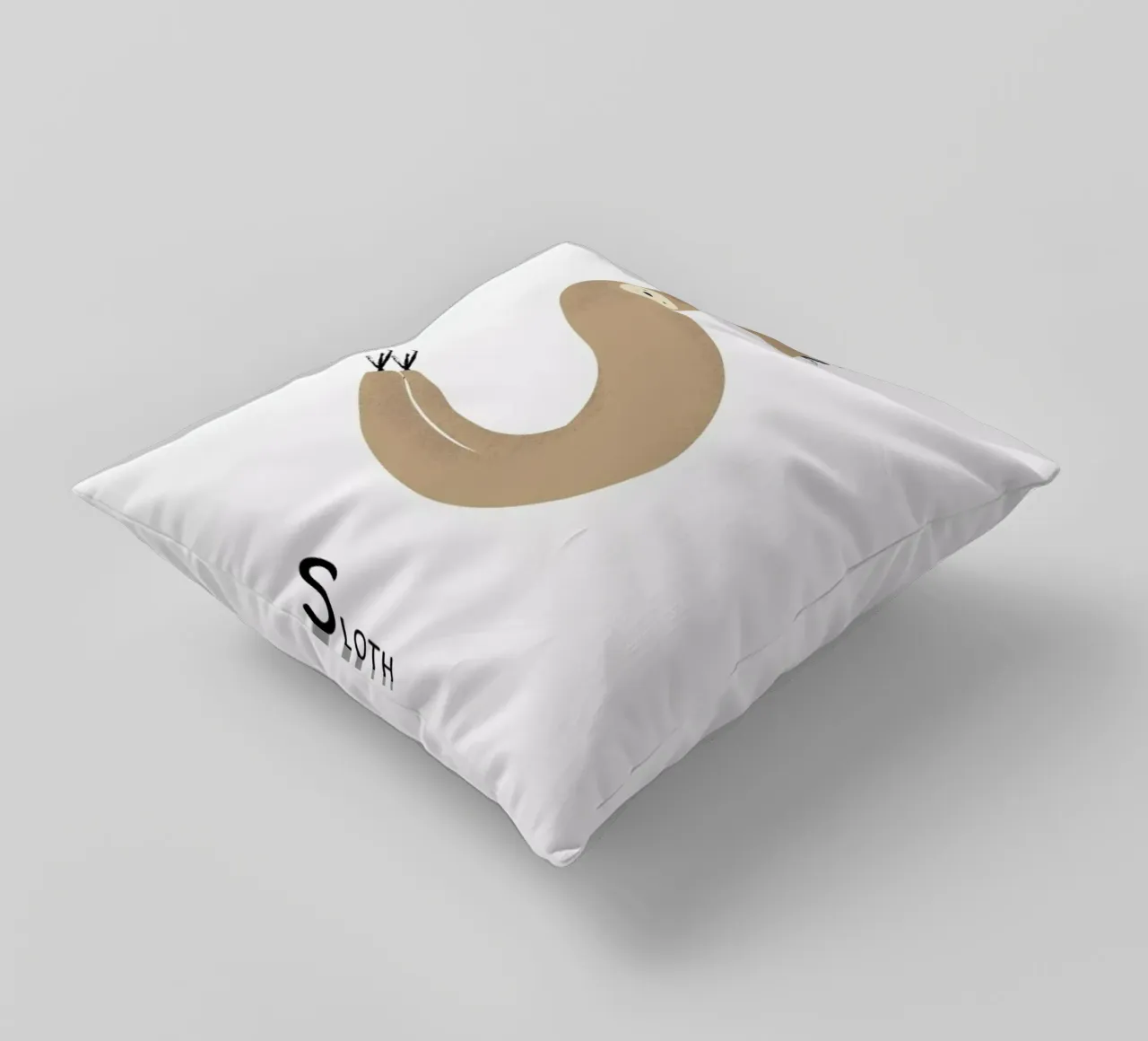 S for Sloth cuscino da Little Flourishes