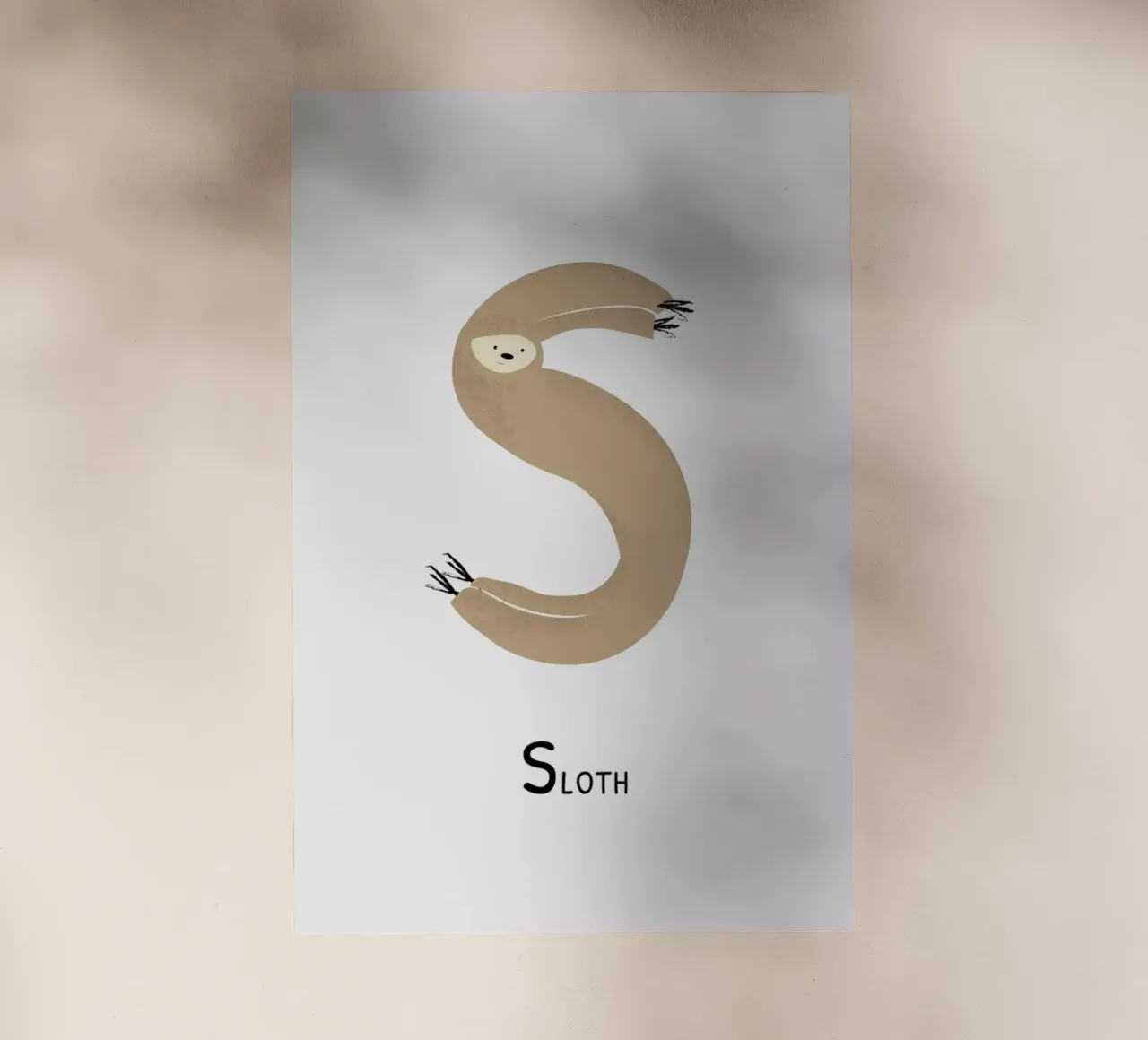 S for Sloth pellicola backlit da Little Flourishes
