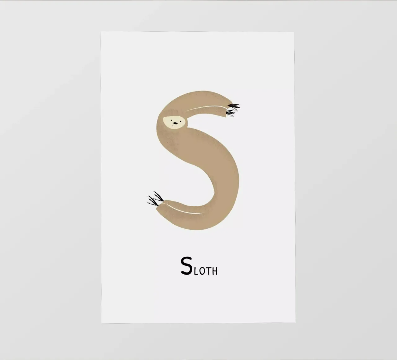 S for Sloth pellicola backlit da Little Flourishes