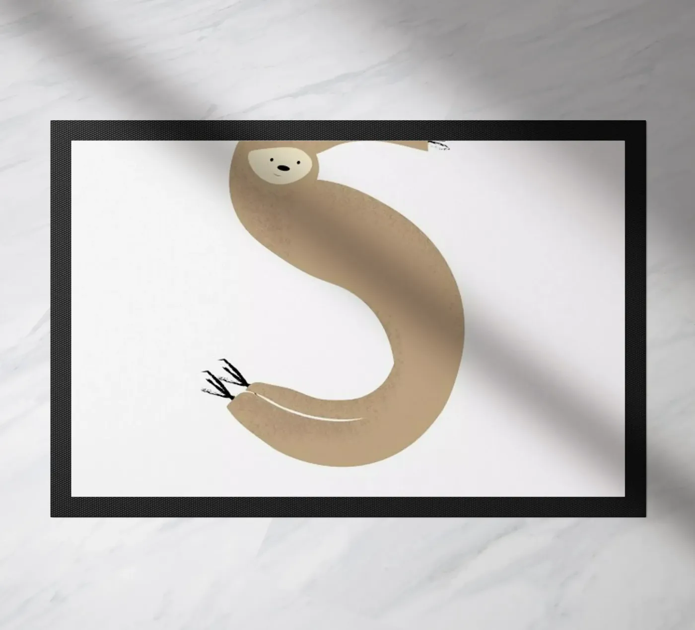 S for Sloth deurmat van Little Flourishes