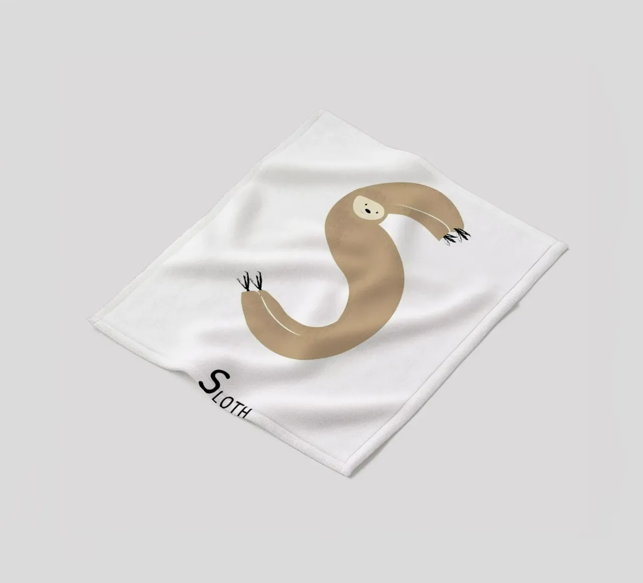 S for Sloth coperta in pile da Little Flourishes