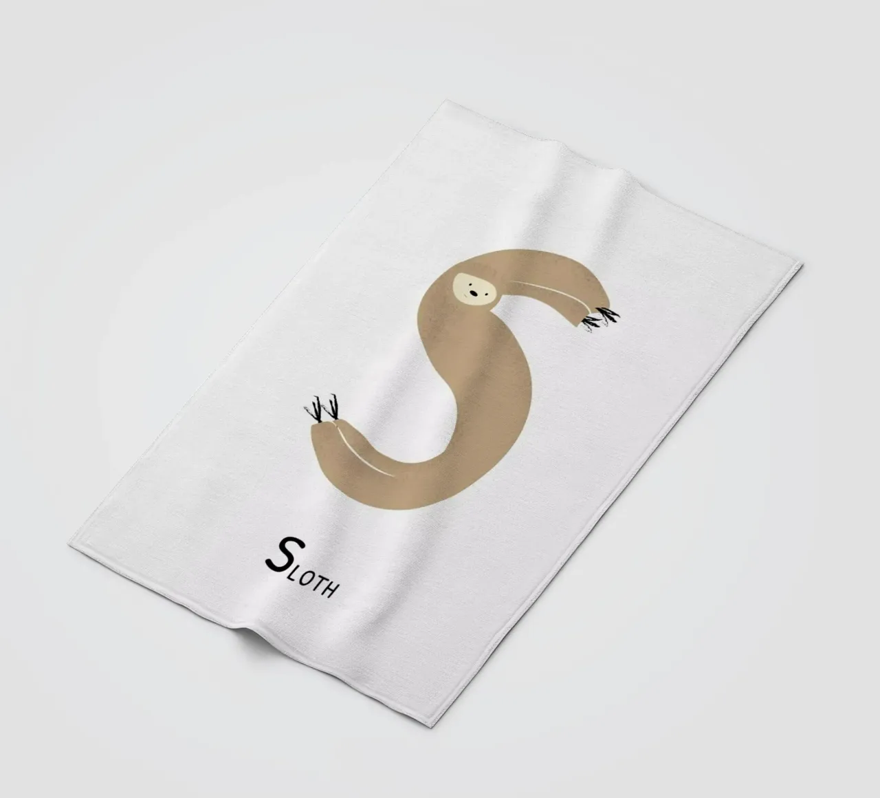 S for Sloth coperta in pile da Little Flourishes