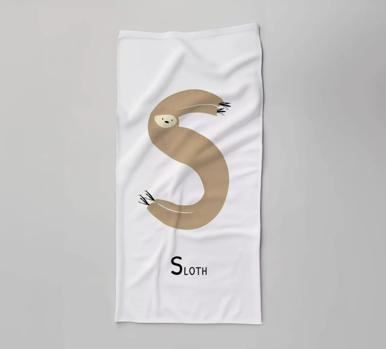 S for Sloth asciugamano da bagno da Little Flourishes