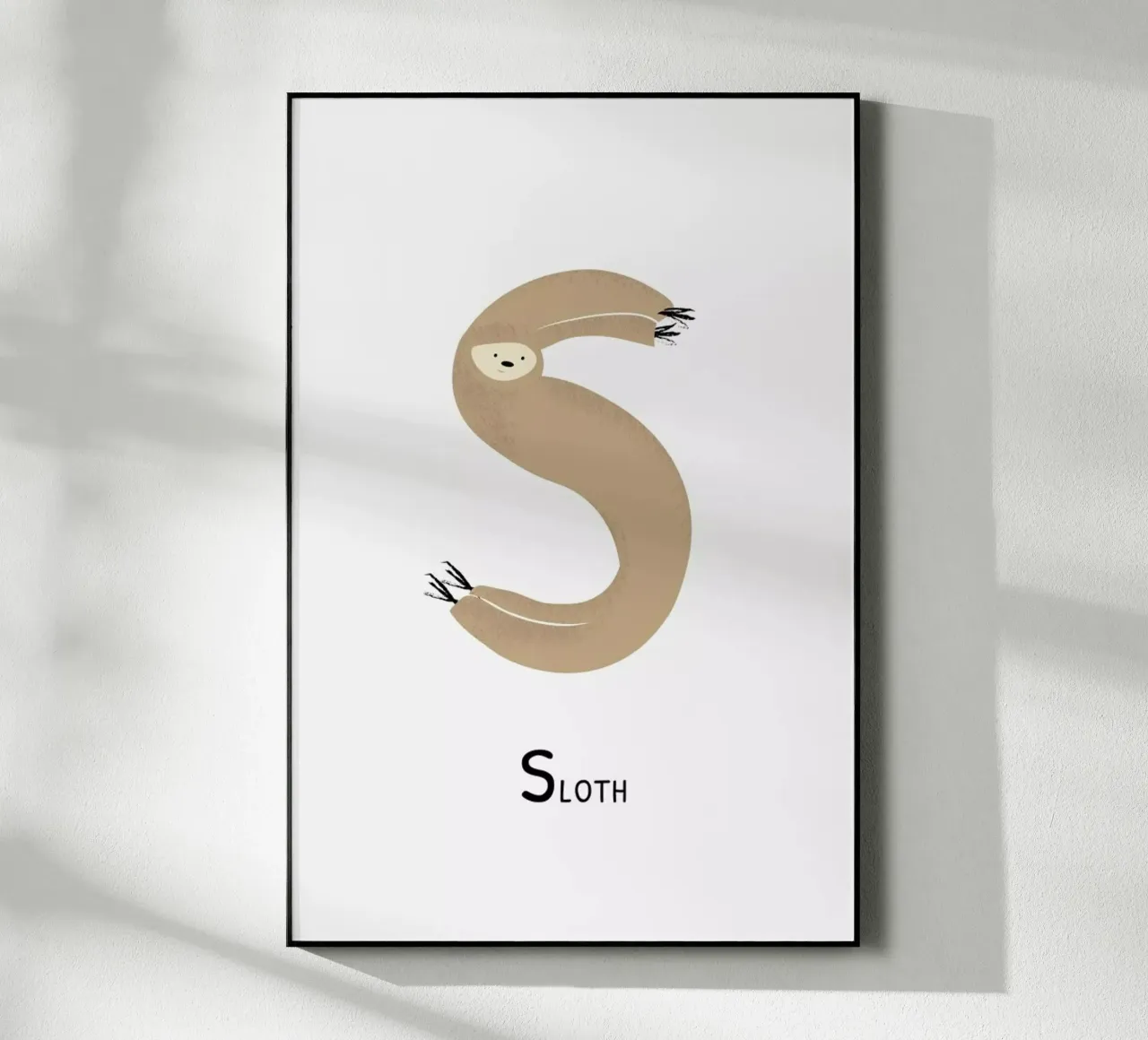 S for Sloth plexiglass da Little Flourishes