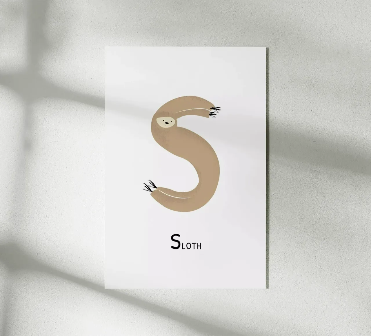 S for Sloth plexiglass da Little Flourishes