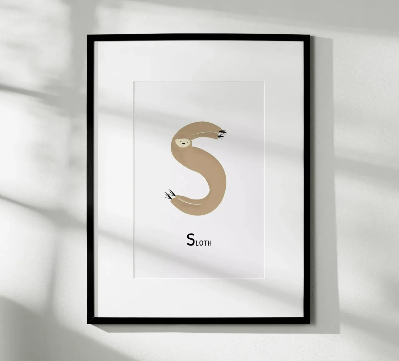 S for Sloth poster da Little Flourishes