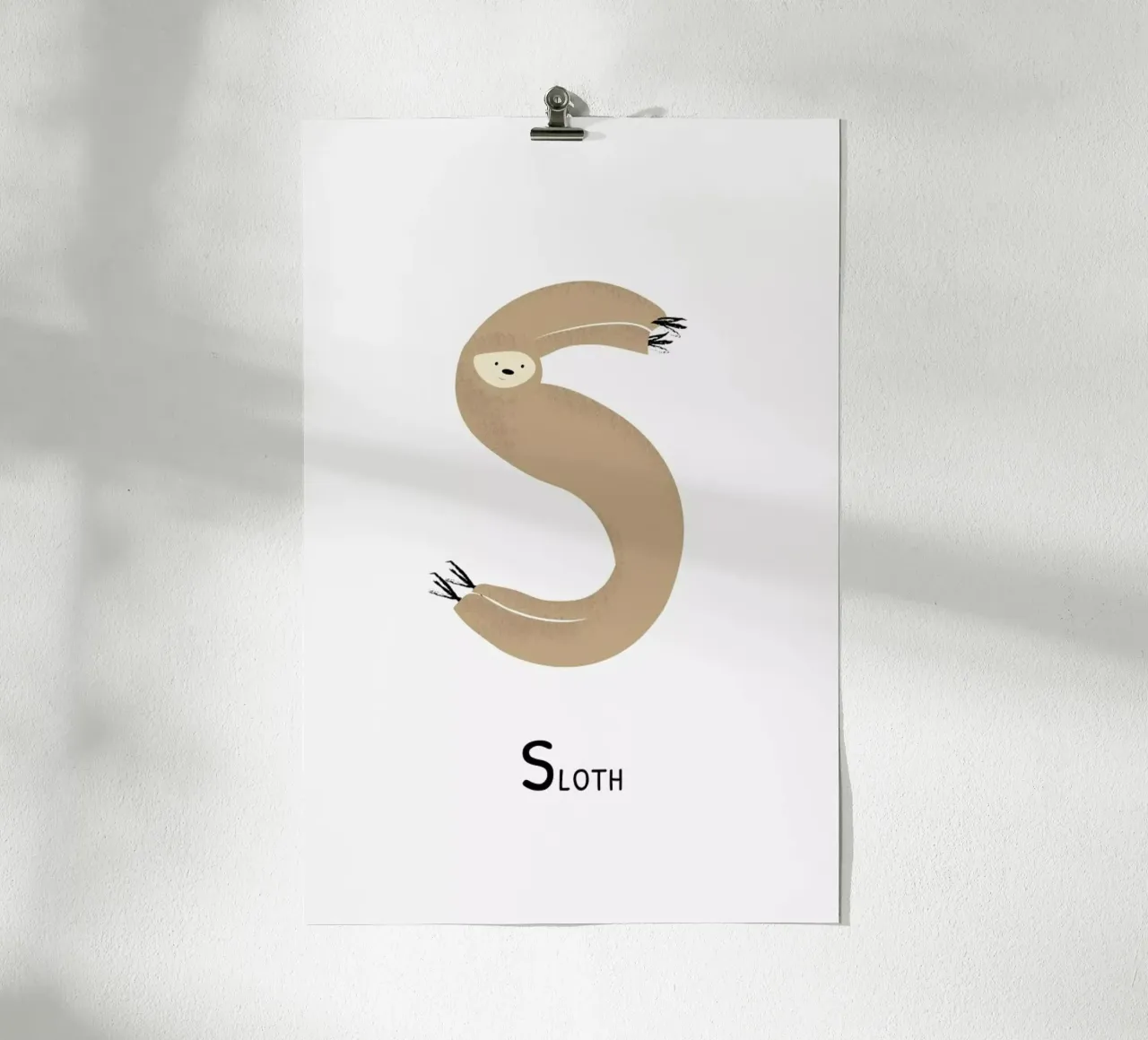 S for Sloth poster da Little Flourishes