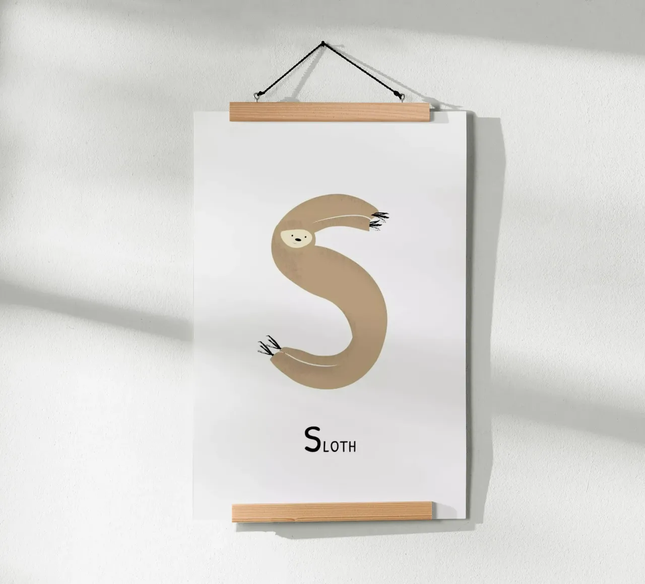 S for Sloth poster da Little Flourishes