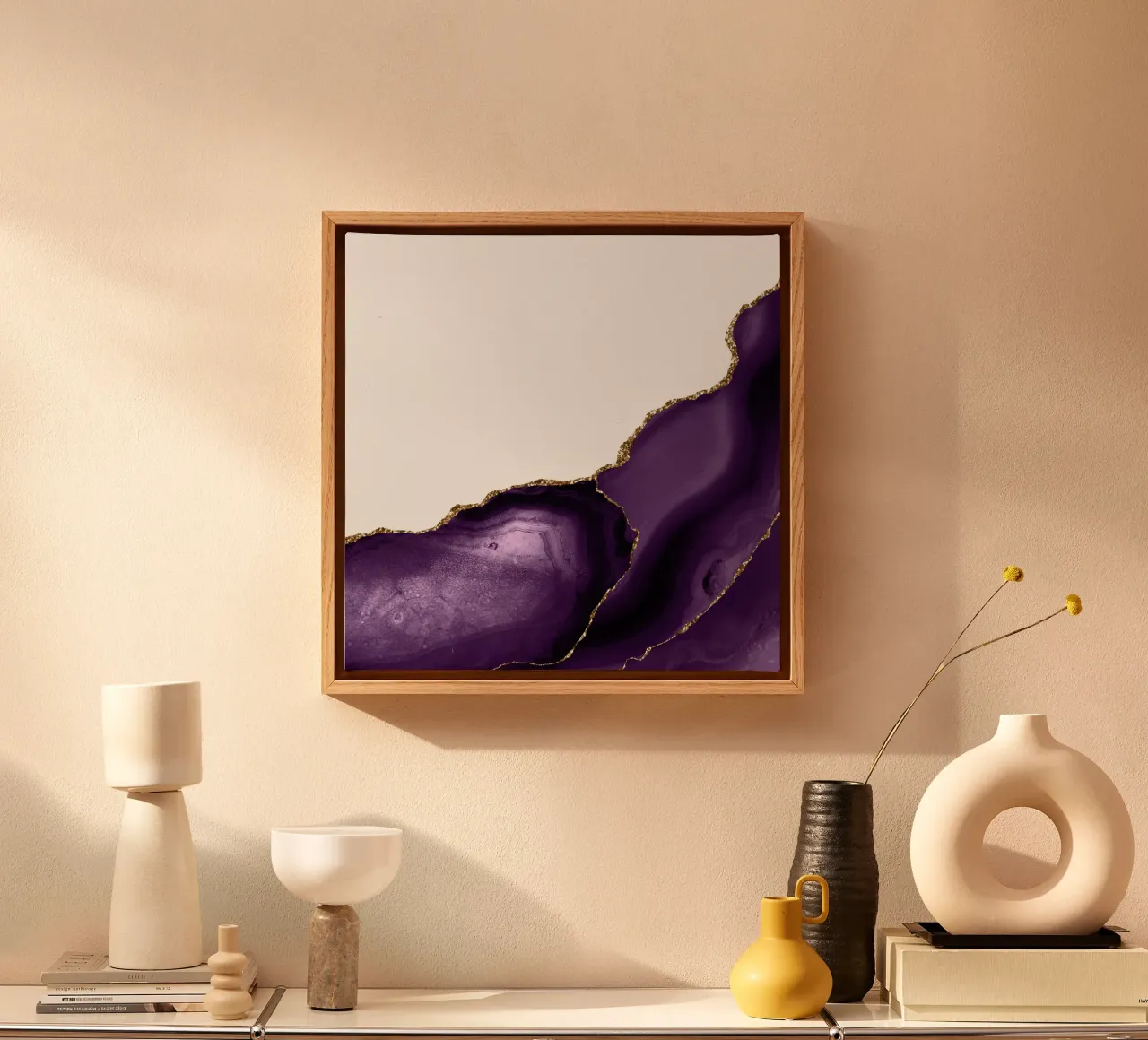 Agata viola e oro Texture 22 tela con Cornice a cassetta da Gemstone Textures