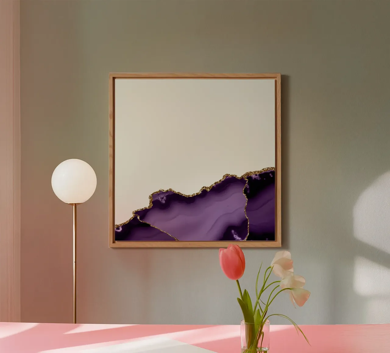 Agata viola e oro Texture 23 alluminio dibond da Gemstone Textures