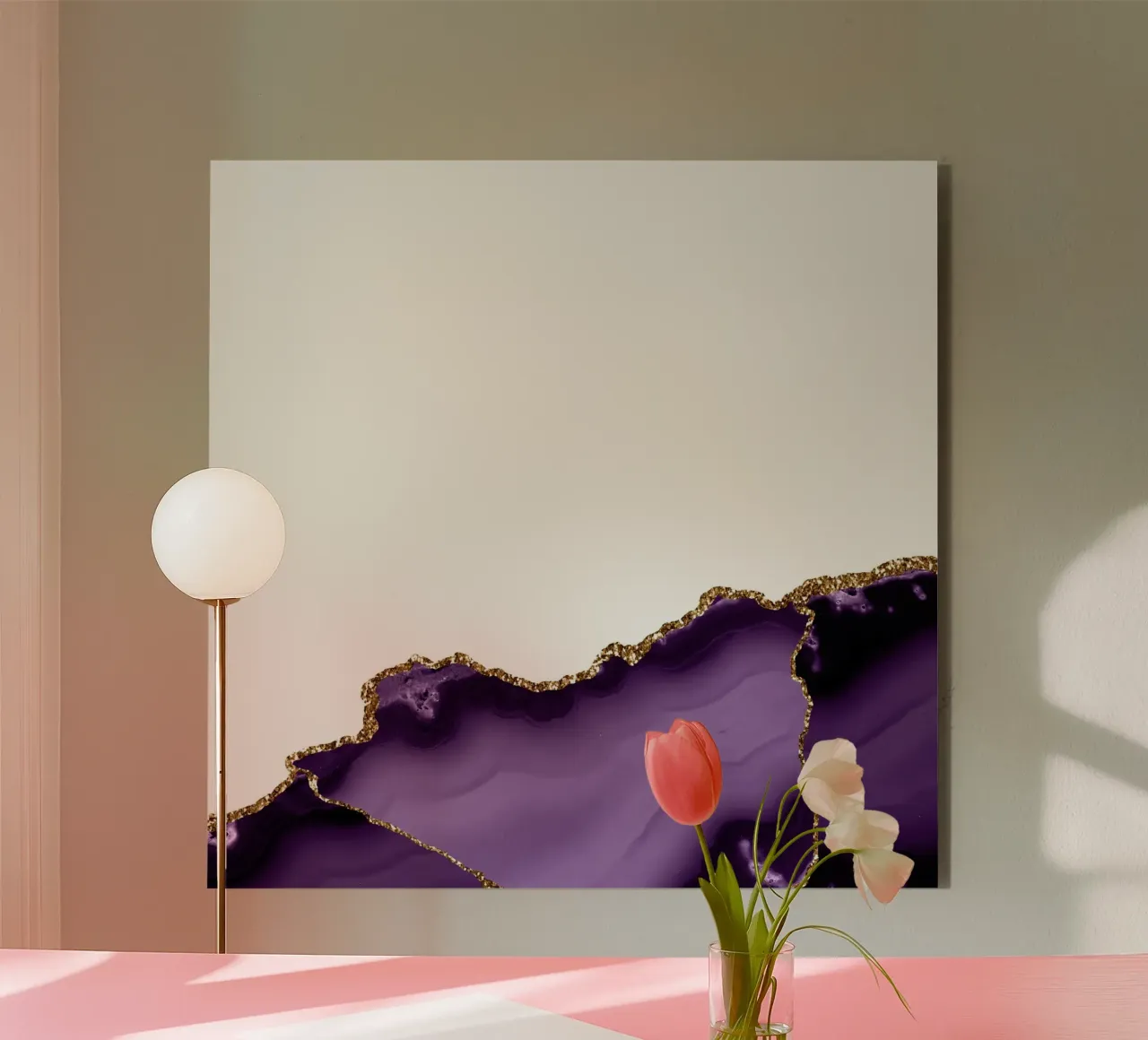 Agata viola e oro Texture 23 alluminio dibond da Gemstone Textures