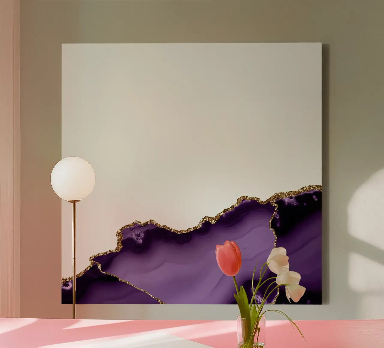 Agata viola e oro Texture 23 tela con Cornice a cassetta da Gemstone Textures